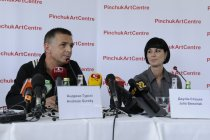 Press conference of Andreas Gursky and Julia Stoschek in the PinchukArtCentre. September 26, 2008. 